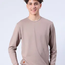 V-Mart Men Self Design Round Neck Cotton T-shirt image 1