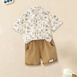 FOREVER FRIDAY Boys Printed Pure Cotton Shirt With Shorts-image-35