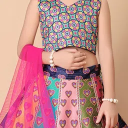 BAESD Girls Printed Ready to Wear Lehenga & Blouse With Dupatta image 2