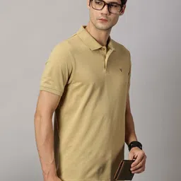 BLACK BUCK Men Solid Pure Cotton Collar Polo T-shirt image 2