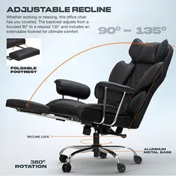DROGO Black Ergonomic Study Arm Chair image 3