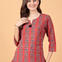 NEESH Women Ethnic Motifs Printed Round Neck Cotton Top-picture-10