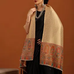 Tweedle Ethnic Motifs Woven Design Aari Work Shawl-picture-20