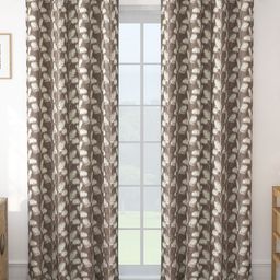 Story@home Brown Set of 2 Floral Room Darkening Long Door Curtain-picture-44