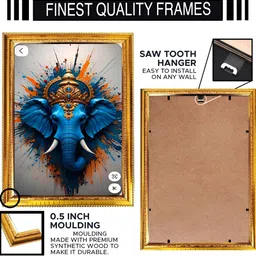 blinkart Blue & Grey Lord Ganesha Printed Wall Art image 2