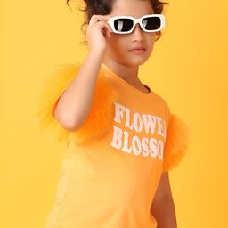 V-Mart Girls Typography Printed Round Neck Cotton T-Shirt-picture-40