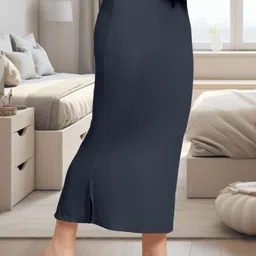 Trendmalls New.P01-Grey-M Lycra Blend Petticoat image 3