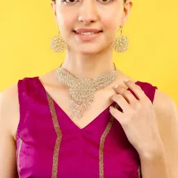 EIT Collection Gold-Plated Synthetic Crystals Necklace-image-0