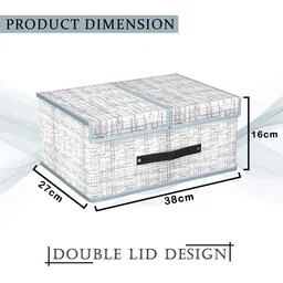 Kuber Industries Navy Blue & Grey 4 Pieces Foldable Double Lid Multi-Utility Organisers image 4