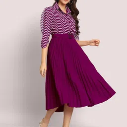 Jash Creation Striped Applique Georgette Fit & Flare Maxi Dress-picture-20
