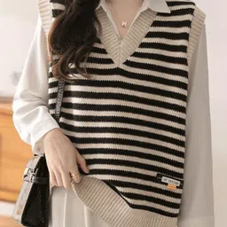 StyleCast Women Striped Sweater Vest-picture-21