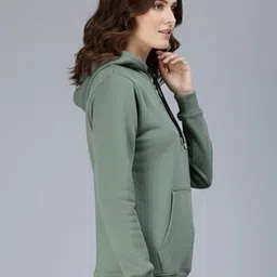 AAITHAN Women's Solid Full Sleeve Hooded Sweatshirt image 3