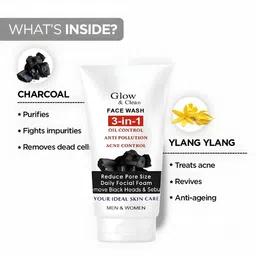 Elecsera Glow & Clean Face Wash With Charcoal & Tea Tree - 100 ml image 5