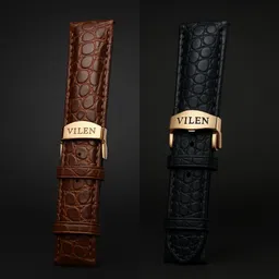 VILEN Combo Leather Strap with Premium Rose Gold Butterfly Clasp and Crocodile Texture 22 mm Genuine Leather Watch Strap-picture-41