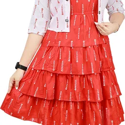 nm dresses Women A-line White, Red Knee Length Dress-picture-10