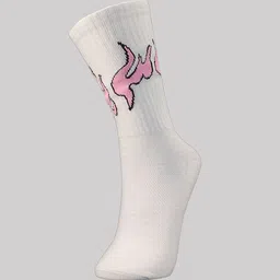 TRAZO Women Pack Of 3 Patterned Printed Calf-Length Socks image 3