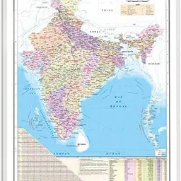 go woo Indian Road Guide & Political Map Educational Charts | 20"X30" inch |Non-Tearable and Waterproof | Double Sided Laminated |Useful For Preparation Of SSC, UPSC, RRB, IES, and other exams Paper Print-picture-41