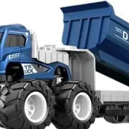zuuluzrs Truck Friction Power Dumper Truck Toy For Kids (Blue, Yellow, Pack of: 1) image 1