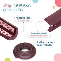 luvlap Furniture Edge Guard Strips for Baby safety with 3M Adhesive, 2 Metre, Non Toxic, BPA Free image 4