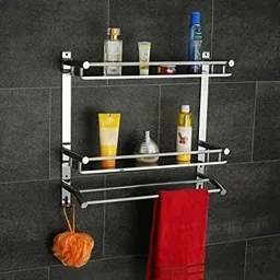 adonz NL_3 in 1 bath self pack of 0..1 Stainless Steel, Bathroom Towel self And Wall Cloth Hnager Towel Holder-picture-15