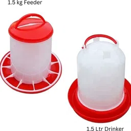 tm&w all birds' chicks drinker 1.5 ltr and feeder 1.5 Ltr=2 pcs Common Bird Feeder image 2