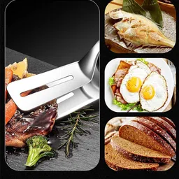 sancorp Sillicone air fryer baking tray with Stainless Steel tong & Oil Brush Spatula Kitchen Tool Set image 5