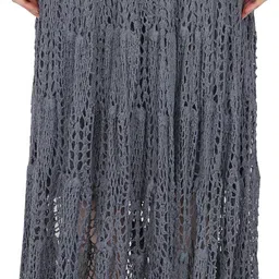 c knits Women Self Design Asymetric Grey Skirt-picture-19