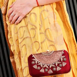 for the beautiful you Party Maroon Clutch image 3