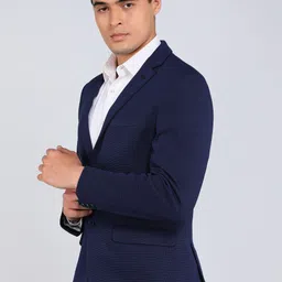 park avenue Men Self Design Single Breasted Formal Blazer image 2