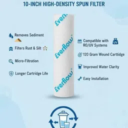 everflow by everflow 5 Micron 10 Inch PP Spun Filter Cartridge candle For RO Water Purifier Solid Filter Cartridge image 2