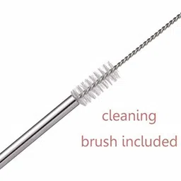 nurior Steel Long Straws for Drinking Juice & Drinks Pipe (2-Straight, 2-Bend, 1-Brush) Kitchen Tool Set image 3