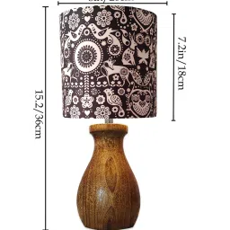 homesake Dovel Pot Modern Table Lamp, Wooden Base Modern Fabric Lampshade for Home Office Cafe Restaurant, Dovel Pot, Rabbit image 2