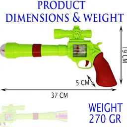 sristitraders Battery Operated Flash Light Toy Gun for Kids – Fun & Safe Plastic Revolver Guns & Darts image 3