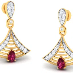 avsar Yellow Gold 14kt Cubic Zirconia Stud Earring-picture-15