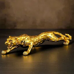 shyam lalla handicraft 24K Gold Plated Panther Showpiece | Home Decor, Car Dashboard Accessories Decorative Showpiece - 26 cm image 1