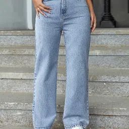 silver threads Women Boyfriend High Rise Dark Blue Jeans-picture-25