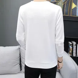 kryonix Men Printed Round Neck Polyester White T-Shirt image 2