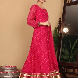 varanga Printed Georgette Stitched Anarkali Gown image 3