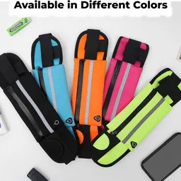 KRAPTICK Running Waist Belt with 3 Pockets | Adjustable, Waterproof & Sweatproof Jogging Belt | Sports Waist Pouch for Phone, Keys & Money image 5