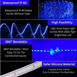 astern 120 LEDs 3 m Blue Steady Strip Rice Lights image 4