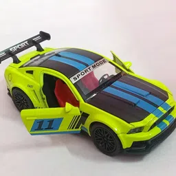 ramshree Green Die-Cast Sport Mode Racing Car Toy with Openable Doors & Pull Back Action image 2
