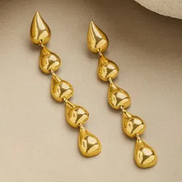 Rubans Voguish 18K Gold Plated Teardrop Shaped Drop Earrings-picture-47