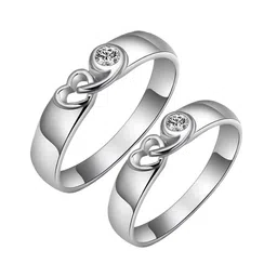 Ringzinnie Set Of 2 Stone-Studded Heart-Shaped Couple Adjustable Finger Ring-picture-18