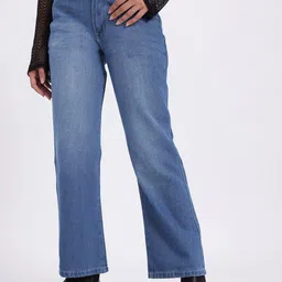 glitchez Women Asymmetric Closure Baggy Fit Jeans-image-17