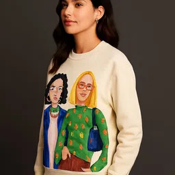 Wineberry Women Printed Sweatshirt image 3