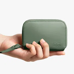 DailyObjects Unisex Sap Green Vegan Leather Zipper Slim Card & Coin Wallet image 2