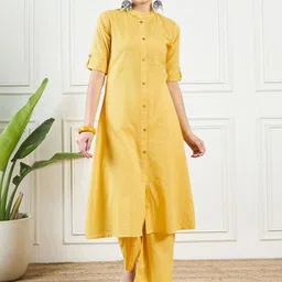 Angvarnika Women Striped Cotton Kurta with Trousers-picture-14