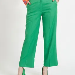 AMSWAN Women Smart Straight Fit High-Rise Trousers-picture-38