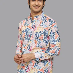 Bought First Men Geometric Printed Indie Prints Kurta image 4