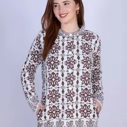 The Roadster Lifestyle Co Self-Design Round Neck Full Sleeve Button Cardigan-image-91